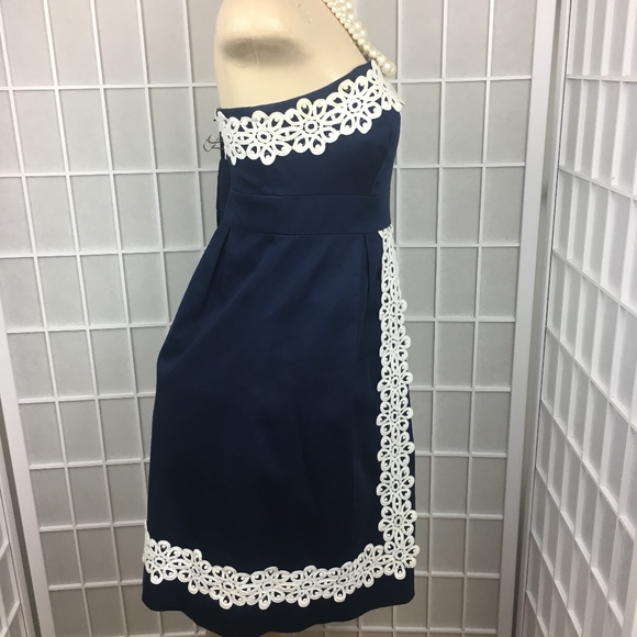 GUC LILLY PULITZER NAVY BLUE BETSEY DRESS SIZE 4 - Picture 4 of 8